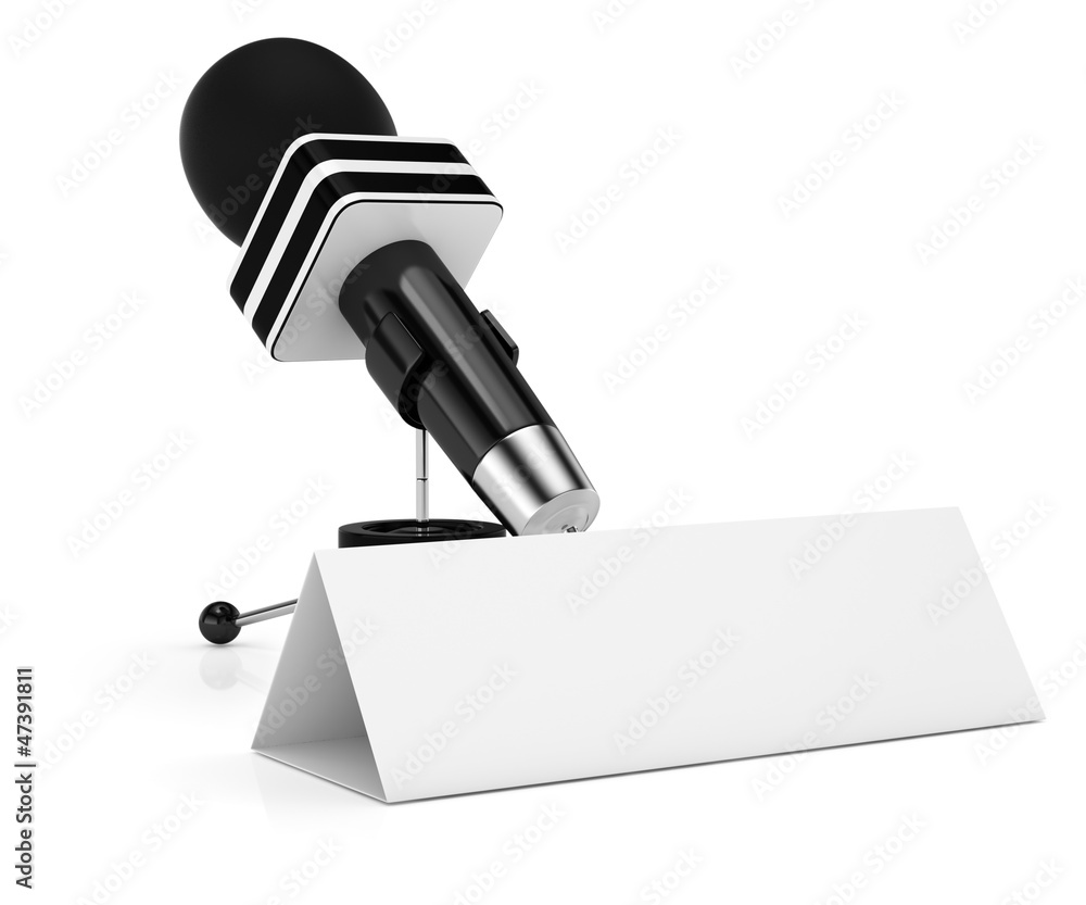 microphone and blank calling card. microphone and blank calling card.