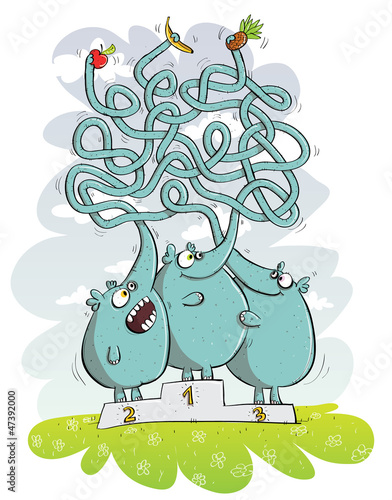 Three Elephants Maze Game