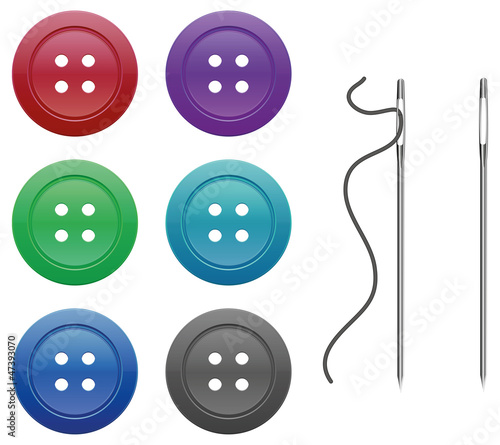 button for garment and needle