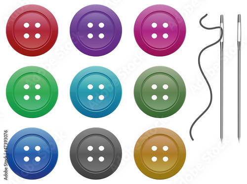 button for garment and needle