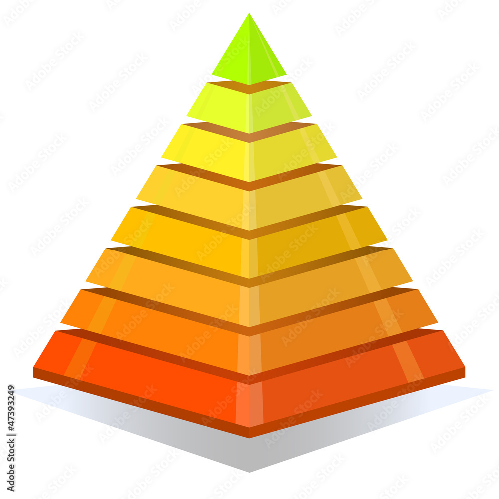 Colorful pyramid design element isolated on white Colorful pyramid design element isolated on white