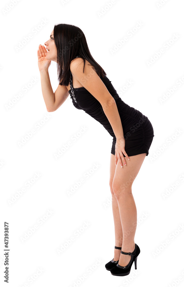 Beautiful young woman telling a secret Beautiful young woman telling a secret