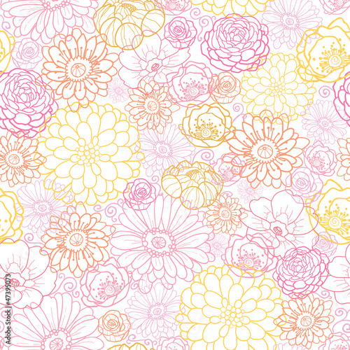 Fototapeta Naklejka Na Ścianę i Meble -  Vector wedding bouquet flowers elegant seamless pattern