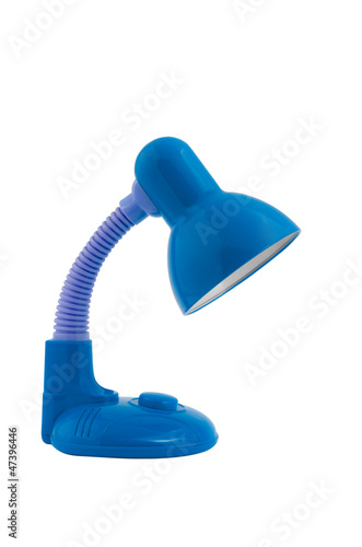 Blue table lamp isolated on white