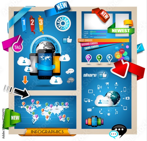 Infographic with Cloud Computing concept