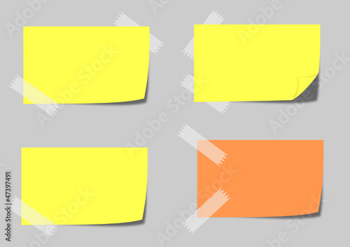 Yellow paper with adhesive tape