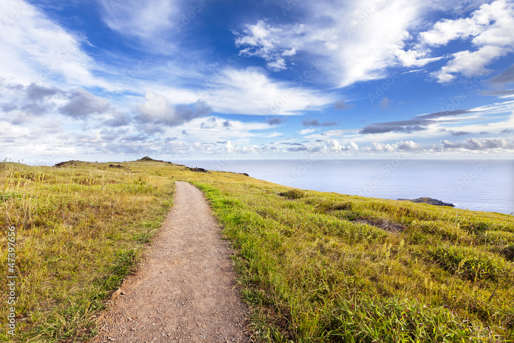 Straight gravel path in landscape Straight gravel path in landscape