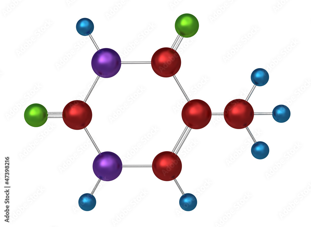 Molecule of thymine Molecule of thymine