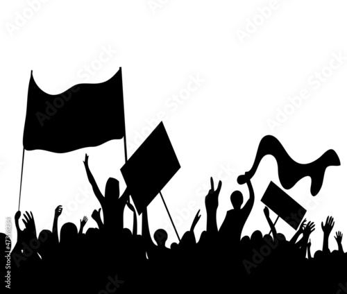 protesters riots workers on strike vector illustration
