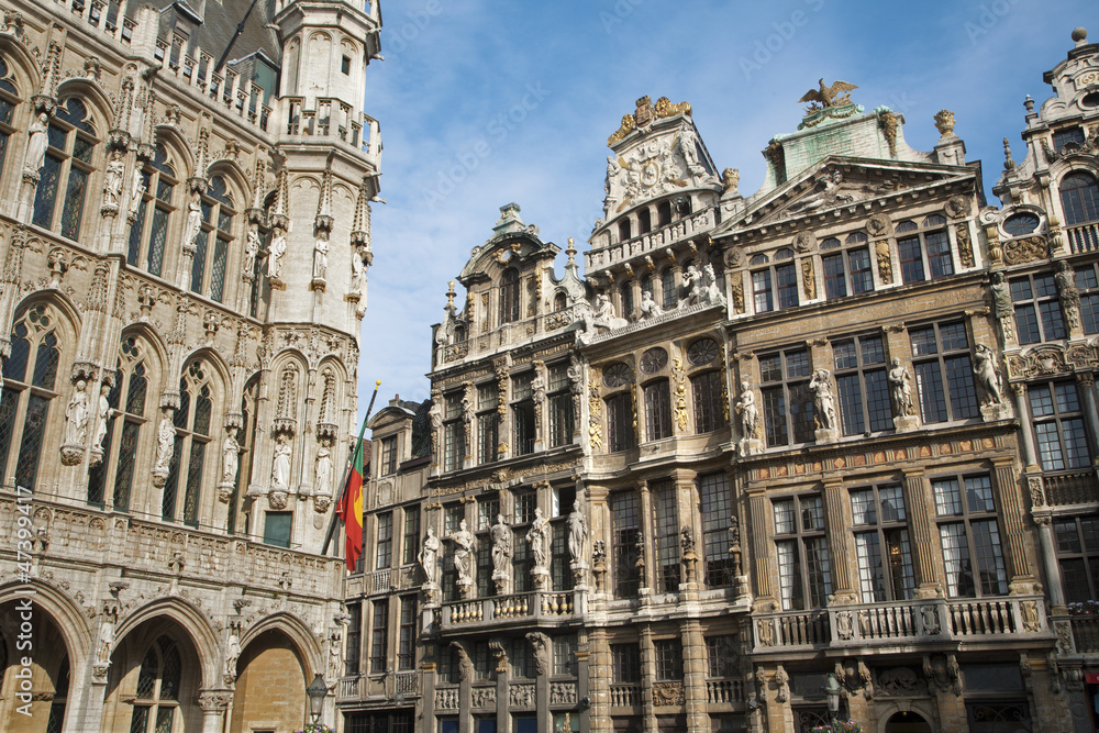 Brussels - The facade of Grand palace and other palaces
