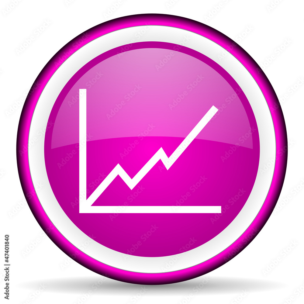 chart violet glossy icon on white background chart violet glossy icon on white background