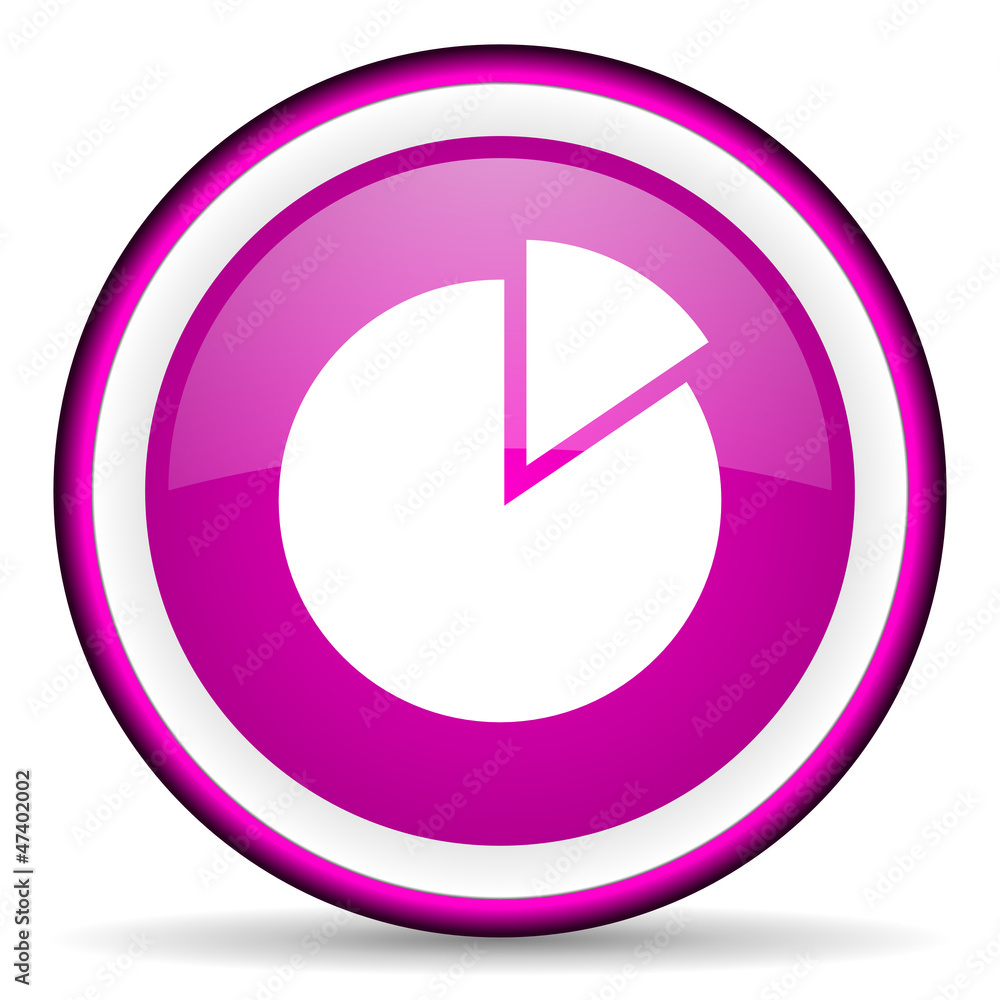 chart violet glossy icon on white background chart violet glossy icon on white background