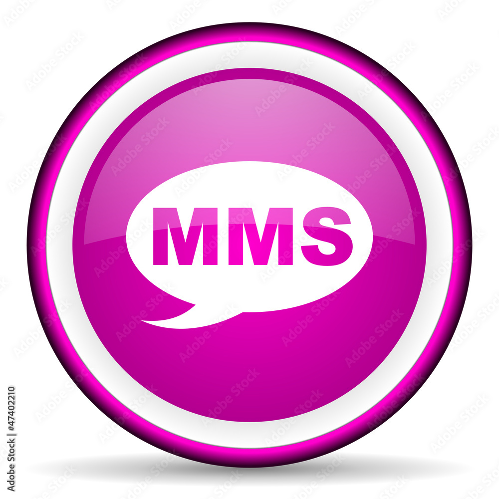 mms violet glossy icon on white background mms violet glossy icon on white background