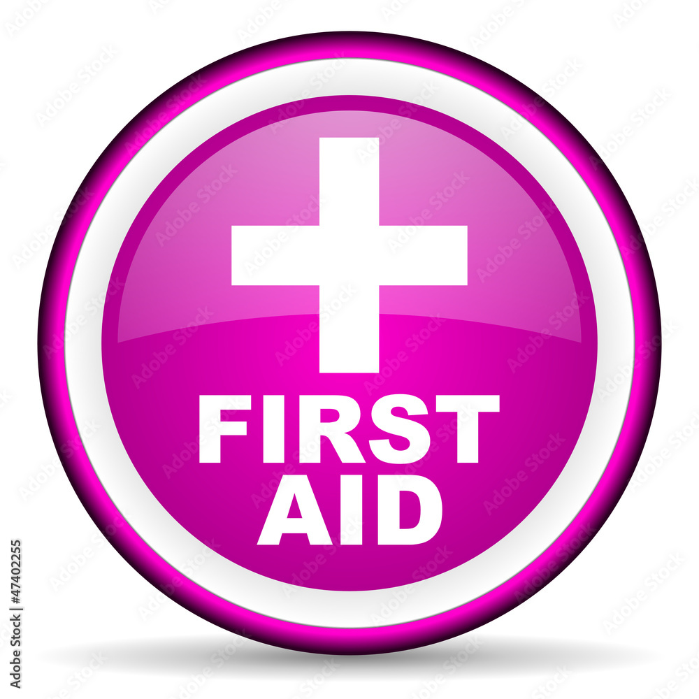 first aid violet glossy icon on white background first aid violet glossy icon on white background