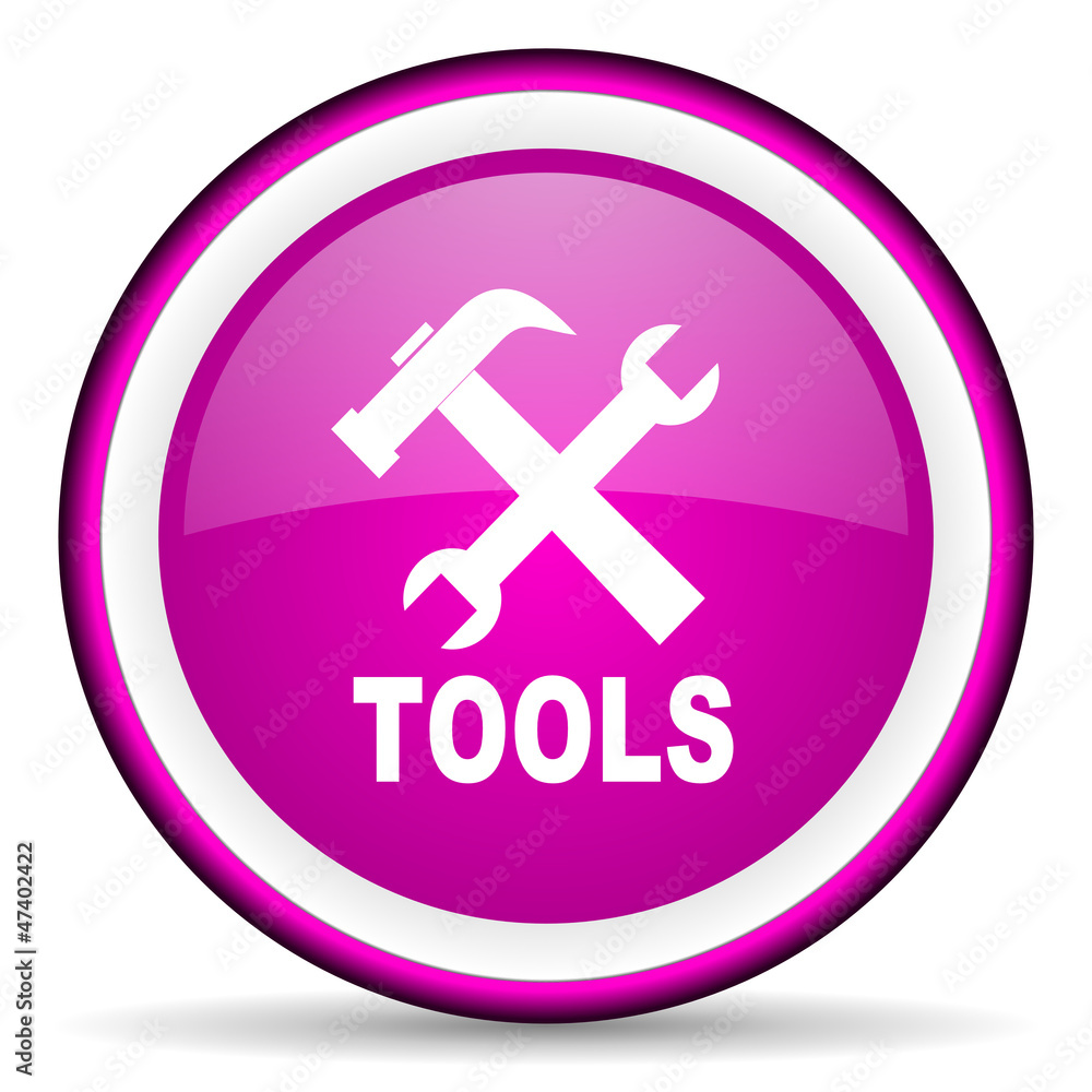 tools violet glossy icon on white background tools violet glossy icon on white background