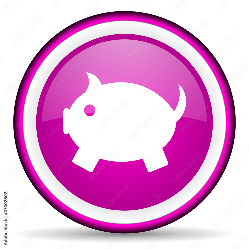 piggy bank violet glossy icon on white background piggy bank violet glossy icon on white background