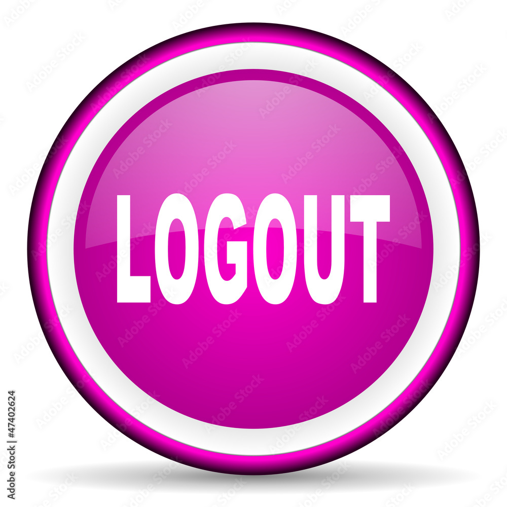 logout violet glossy icon on white background logout violet glossy icon on white background