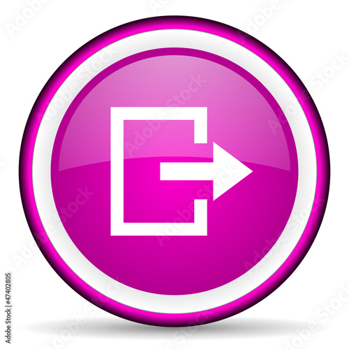 exit violet glossy icon on white background