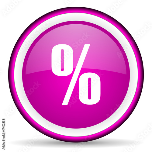 percent violet glossy icon on white background photo