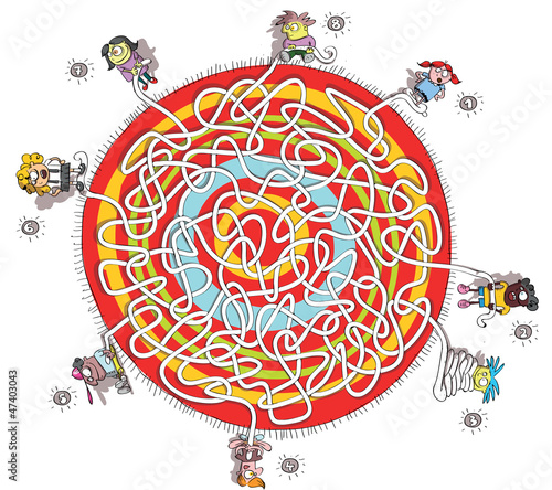 Children Playing Maze Game