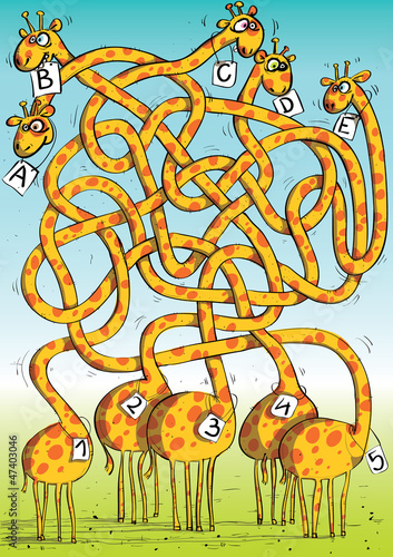 Giraffes Maze Game