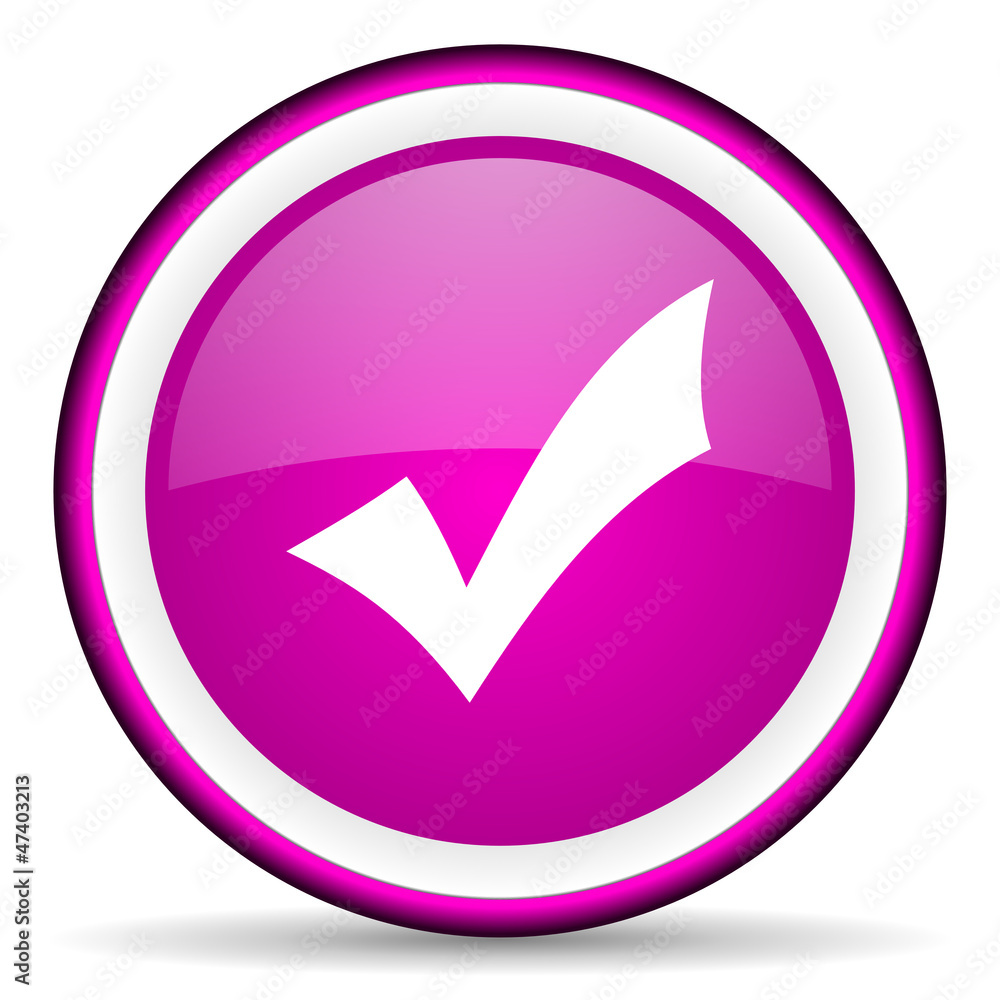 accept violet glossy icon on white background accept violet glossy icon on white background