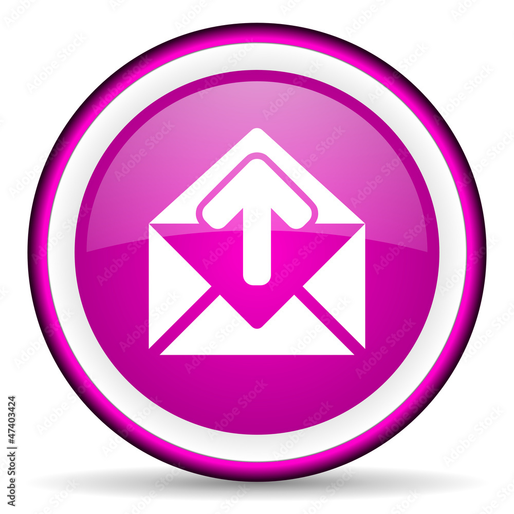 mail violet glossy icon on white background mail violet glossy icon on white background