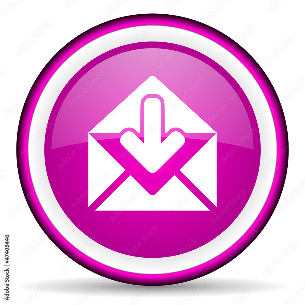 mail violet glossy icon on white background mail violet glossy icon on white background