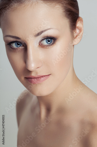 closeup woman portrait with perfect skin