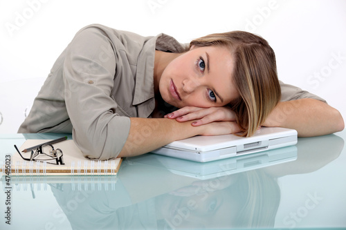 Photos Tired young woman