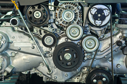 Closeup of car engine