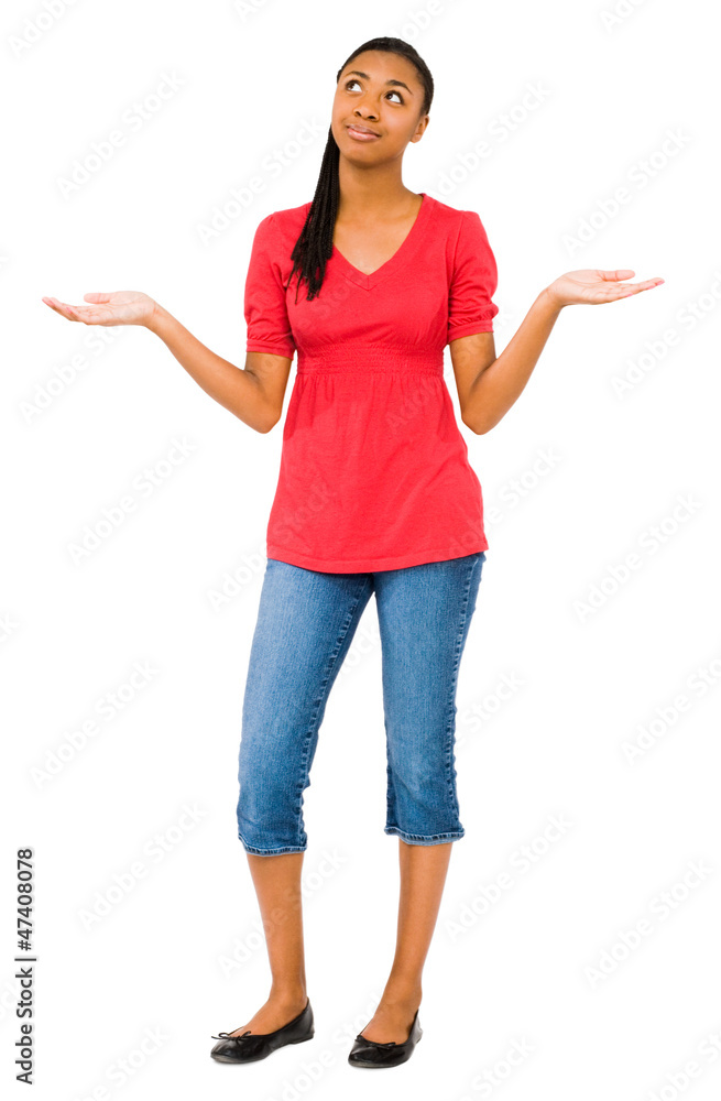 Smiling teenage girl thinking Smiling teenage girl thinking