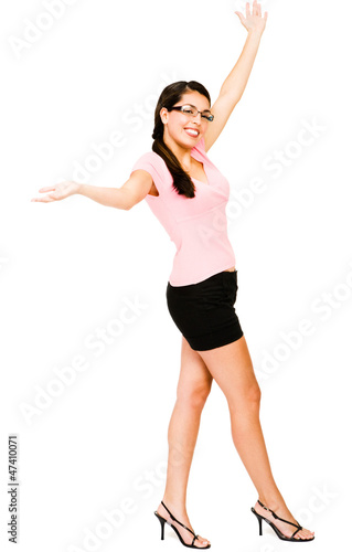 Mid adult woman dancing