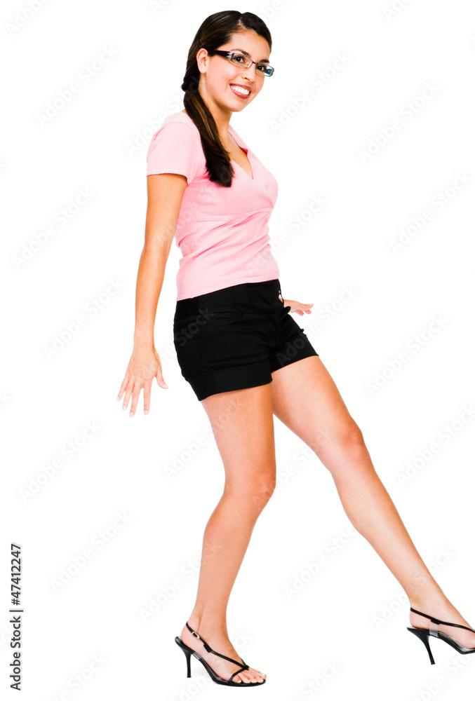 Fototapeta premium Smiling woman dancing