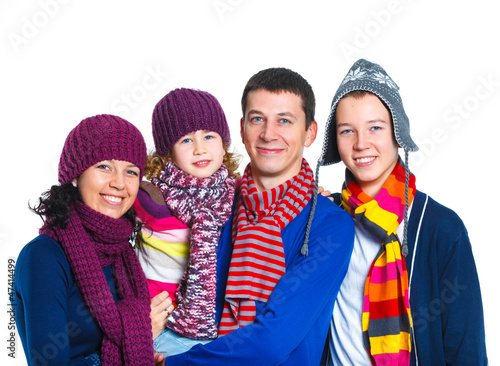 Family in winter hat