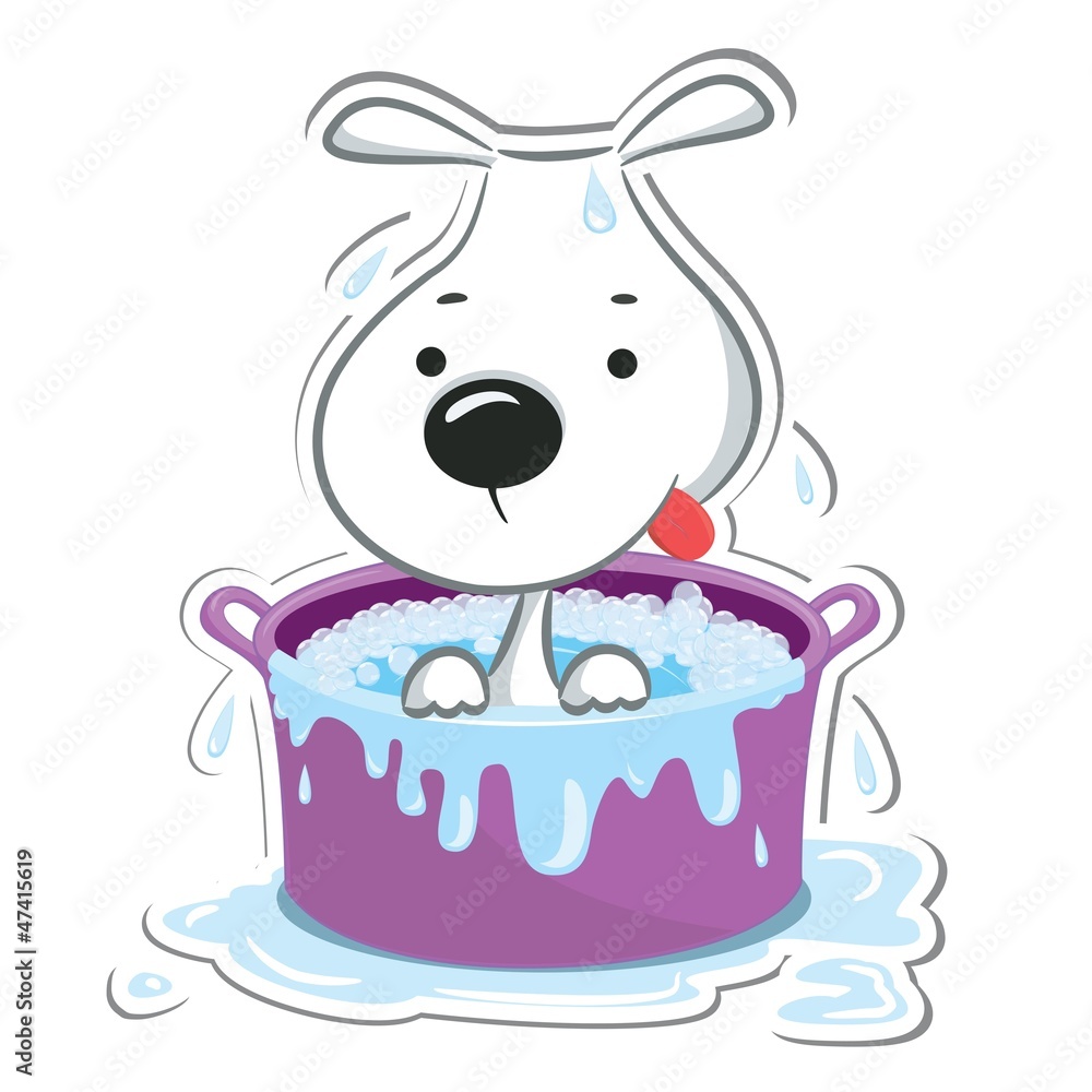 Funny puppy. Isolated on white. Sticker. Vector illustration Funny puppy. Isolated on white. Sticker. Vector illustration