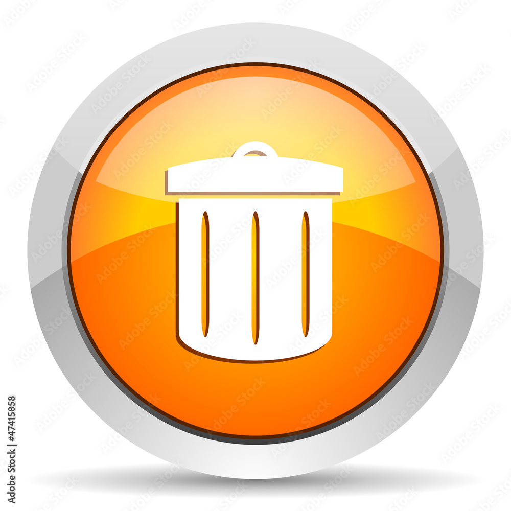 recycle orange glossy icon on white background recycle orange glossy icon on white background