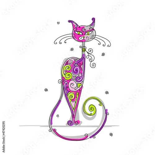 Naklejka na ścianę Kot artystyczny do projektowania