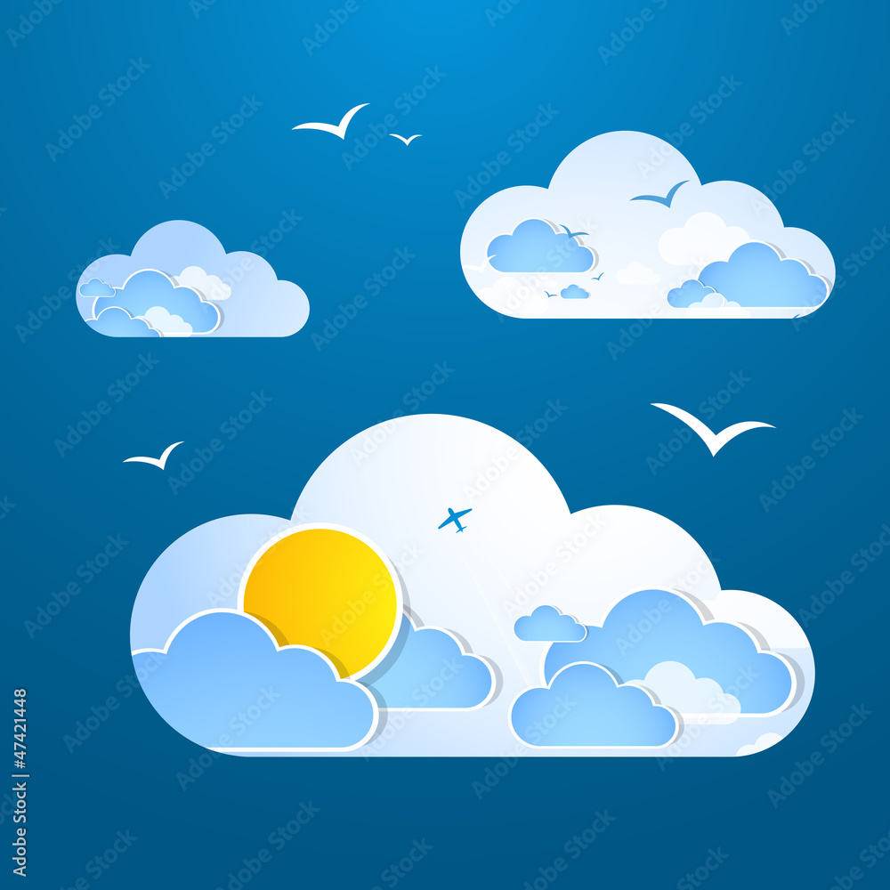Weather in cloud. Vector. Summer theme Weather in cloud. Vector. Summer theme
