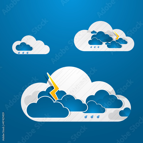 Weather in cloud. Vector. Winter theme