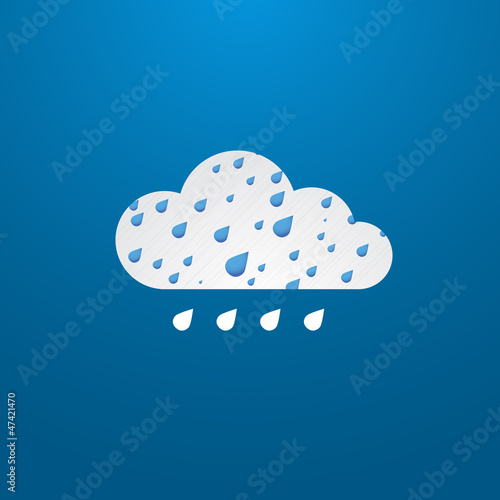 Weather in cloud. Vector. Rain theme