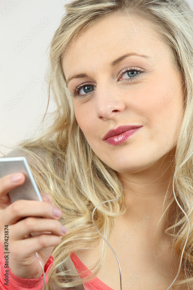 Portrait of a woman sending a text Portrait of a woman sending a text