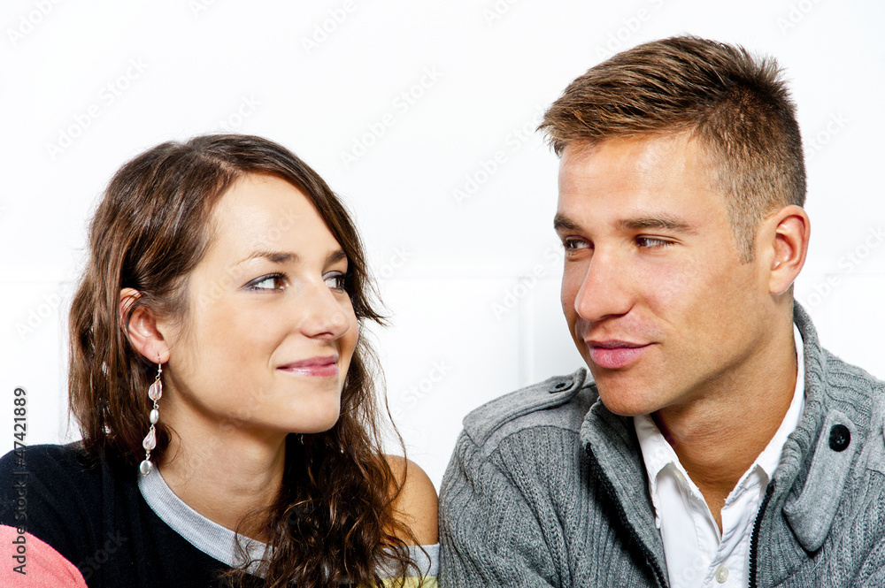 Couple on date in restaurant man and woman Couple on date in restaurant man and woman