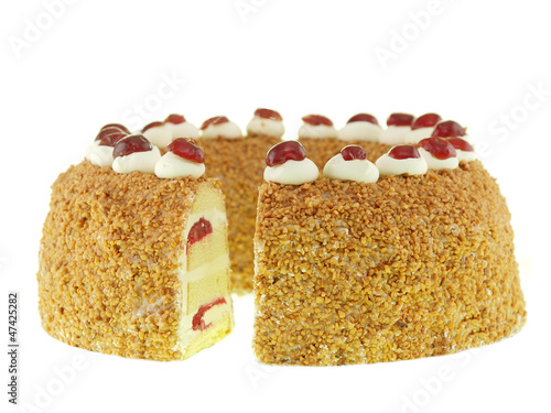 Foto frankfurter kranz torte freigestellt auf weißem hintergrund