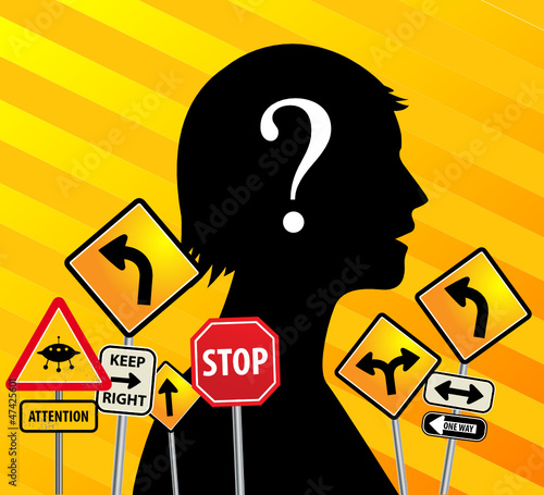 Road signs chaos, vector illustration