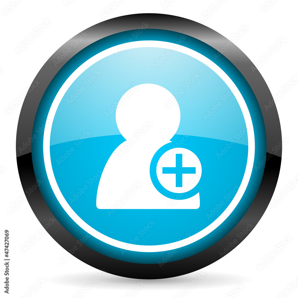 add contact blue glossy circle icon on white background add contact blue glossy circle icon on white background