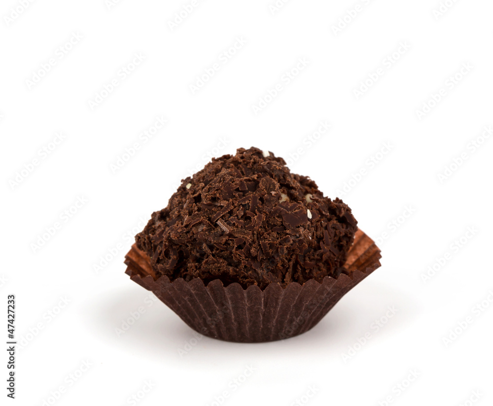 Chocolate cupcake isolated on white background Chocolate cupcake isolated on white background