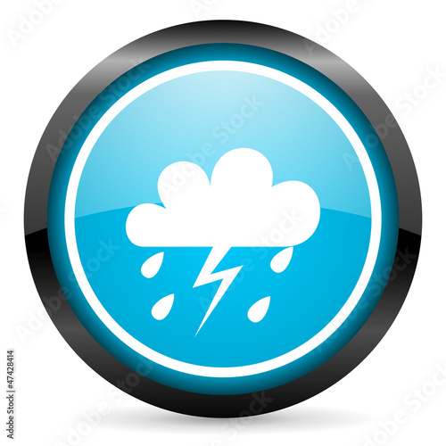storm blue glossy circle icon on white background