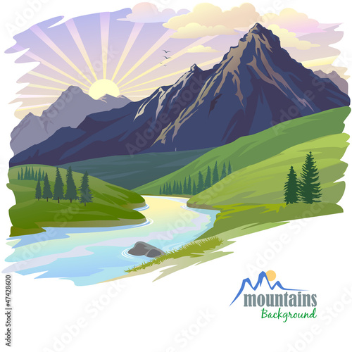 Sunrise in High Mountain