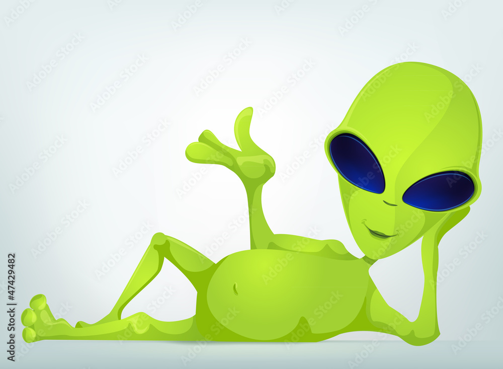 Funny Alien Stock Vector | Adobe Stock